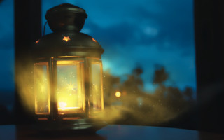 Lantern table window night stars - a lantern free wallpaper