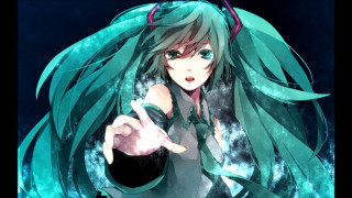 Girl long hair pointing demon - her forehead free wallpaper