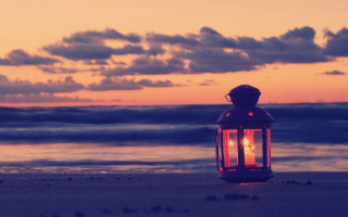Lantern beach sunset water cityscape - florianne becker free wallpaper