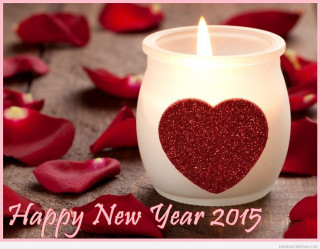 Candle heart rose petals happy - a happy new year free wallpaper