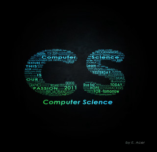 Computer science wordcloud 50 green - free sci-fi wallpaper