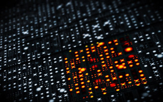 Computer chip red light white - white dot free wallpaper
