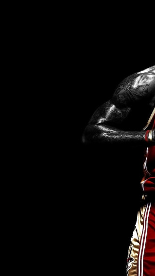 Man red gold uniform basketball - uniform holding free wallpaper