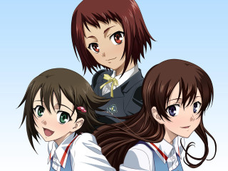 Anime girls long hair blue 40 - together free wallpaper