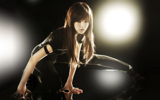 Woman black dress posing light - a picture free wallpaper