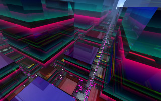 Colorful city buildings streets vibrant - modular constructivism free wallpaper