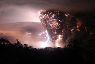 Cloud lightning sky trees nature - a large cloud free wallpaper
