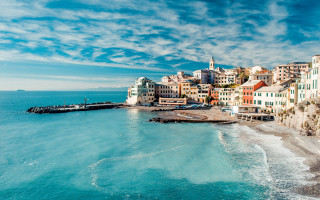 Beach buildings water pier scenery 2 - a bunch of buildings free wallpaper