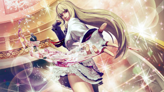 Woman white dress knife wine - a white dress holding free wallpaper