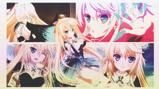 Anime girls blonde hair blue 5 - computer art free wallpaper
