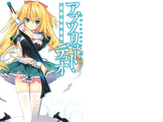 Anime girl blonde hair black 3 - a gun free wallpaper