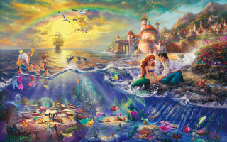 Mermaid prince rock ocean castle - drew struzan free wallpaper