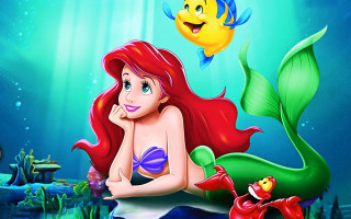 Little mermaid rock underwater fish - back free wallpaper