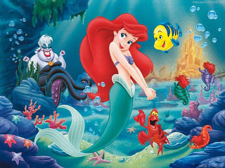Mermaid mermaids castle fish painting 2 - pop surrealism free wallpaper