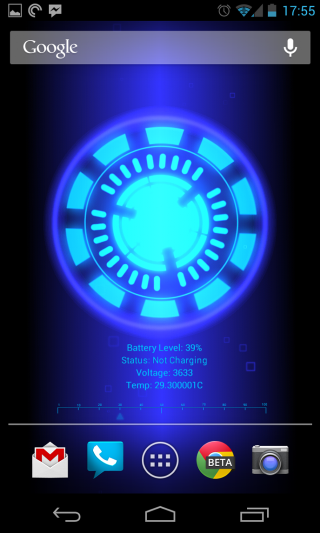 Blue clock glowing circle hologram - dark free wallpaper