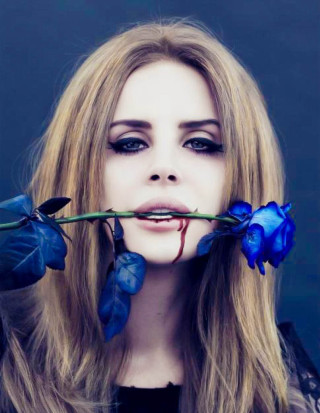 Woman long hair blue rose - carla wyzgala free wallpaper