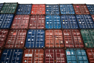 Large stack containers warehouse sky - a warehouse free wallpaper