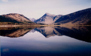 Lake mountains sky clouds trees - a matte painting free wallpaper