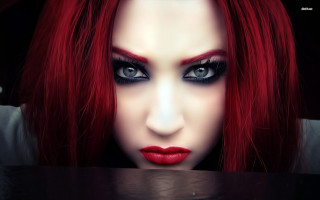 Woman red hair black makeup - black makeup free wallpaper