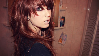 Woman long hair bathroom shower 2 - a bathroom free wallpaper
