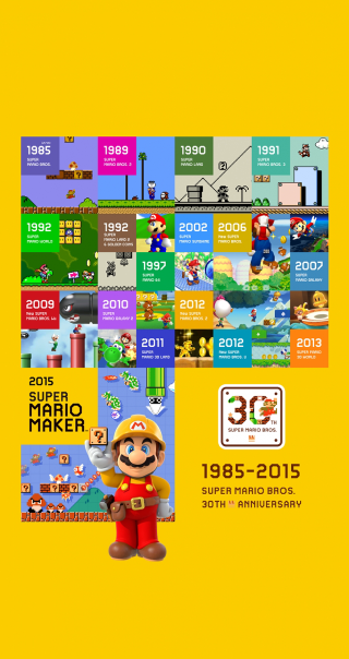 Mario bros pixel art yellow - a yellow border free wallpaper