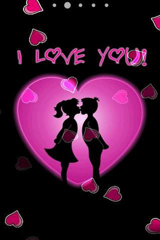 Couple kissing heart i love 3 - free love wallpaper