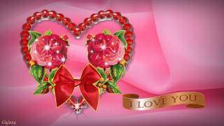 Heart shaped object ribbon bow 2 - object free wallpaper