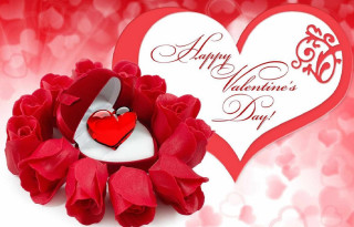 Red rose heart happy valentines - a happy valentines day free wallpaper