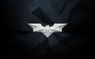 Dark background white bat symbol - vector art free wallpaper