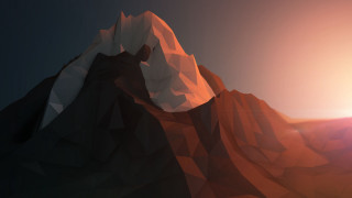 Low poly mountain bright sun - a bright sun in the background free wallpaper