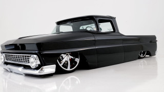Black truck chrome rims flatbed - flat free wallpaper