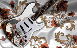 White guitar flemish baroque david - a silver background free wallpaper