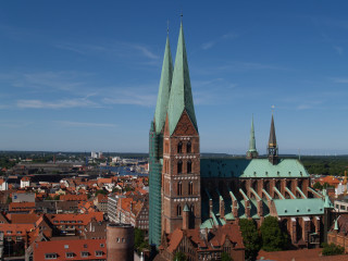 Church steeple clocktower cityscape blue - gothic free wallpaper for desktop