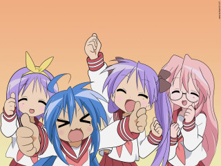 Anime girls purple hair blue 2 - their finger free wallpaper
