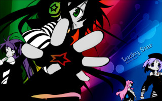 Anime characters colorful background lady - a group of anime characters free wallpaper