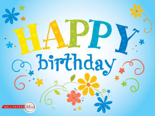 Happy birthday card flowers butterflies - bold free wallpaper