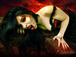 Gothic vampire blooded woman lace - her face free wallpaper