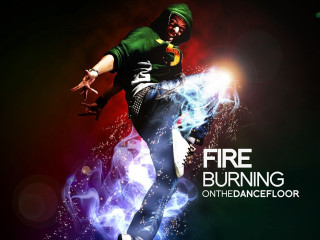 Man green hoodie dancing black - a fire free wallpaper