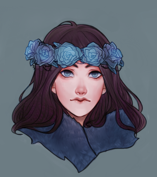 Woman blue roses hair blue - preraphaelitism free wallpaper