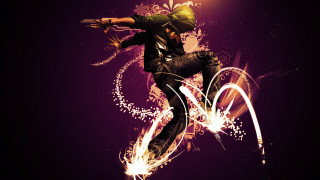 Man riding bike purple background - a man riding free wallpaper