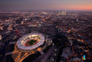 Stadium night city lights background 4 - side and a city in the background free wallpaper