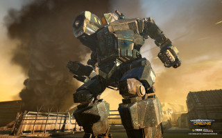 Robot black cloud smoke city - mecha free wallpaper