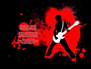 Man guitar blood red splatters - felipe seade free wallpaper