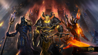 Demonic creatures fire filled sky - a fire free wallpaper