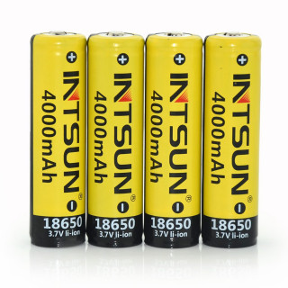 Four batteries lined row white - a row free wallpaper