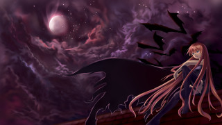 Girl long hair long tail - a ledge in front free wallpaper