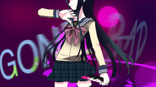 Girl long hair skirt purple - a screenshot free wallpaper