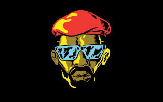 Man red hat sunglasses cap - his forehead free wallpaper