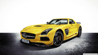 Yellow mercedes sls amg digital - a black floor free wallpaper for desktop