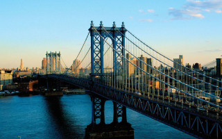 Bridge water city sunset dawn 8 - over a large body of water free wallpaper
